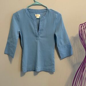 Anthropologie Maeve Slate Blue Blouse